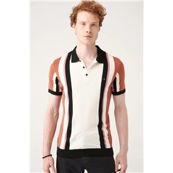Avva, Erkek Kiremit Renk Bloklu Polo Yaka Triko T-shirt A31y5013