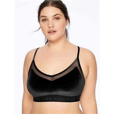 PINK ULTIMATE LIGHTLY LINED VELVET SPORTS BRA
