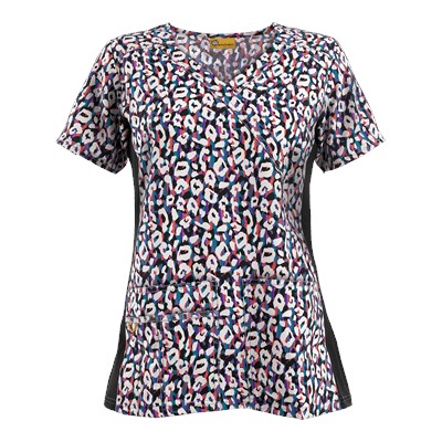 WonderWink Scrubs Four-Stretch Rodeo Drive Print Top