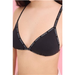 Sujetador triangular algodón copas extraíbles negro