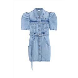 Vestido camisero vaquero Azul claro