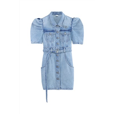 Vestido camisero vaquero Azul claro