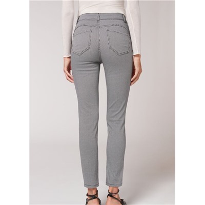 Skinny Push-up-Jeans mit hohem Bund