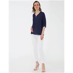 Lacivert Comfort Fit Uzun Kollu Gömlek