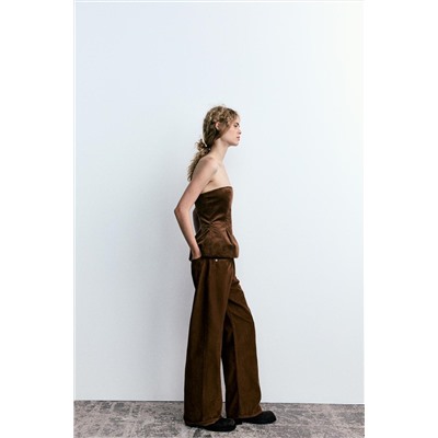 CORDUROY STRAPLESS TOP
