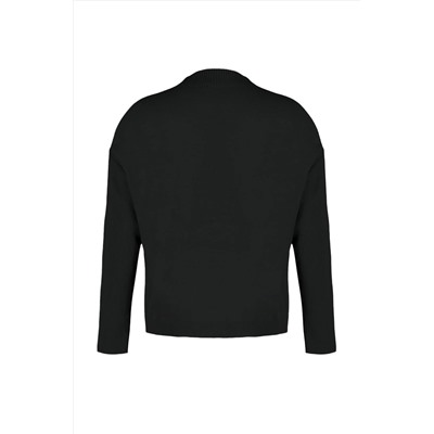 Siyah Cut Out Detaylı Triko Kazak TBBAW23AN00025
