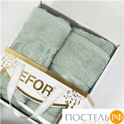 Т0389/SMB-12 Набор полотенец EFOR BAMBOO TAC из 2х пр. (50*90,70*140) 100% бамбук (светло-зеленый)