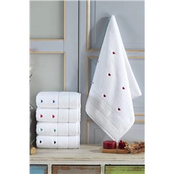 Mariva home Elif Mavi Kalp Nakışlı 50*90 1 Adet Havlu 153985262