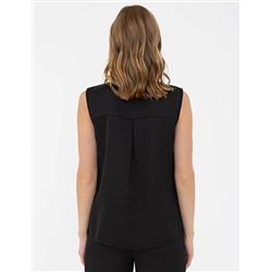 Siyah Regular Fit Kolsuz Bluz