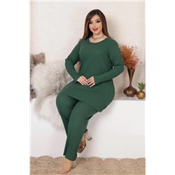 Pralab Büyük Beden Düz Renk Pamuk Rahat Kadın Pijama Takımı CN5409ON-007