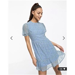 Influence puff sleeve tiered mini dress