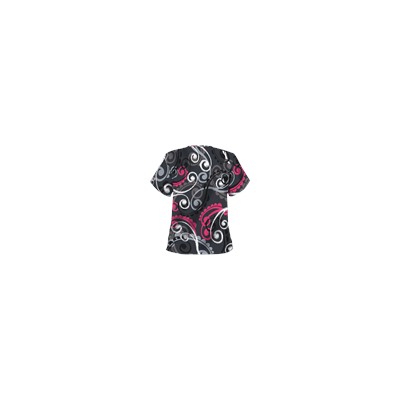 UA Cartwheels Fuchsia V-Neck Print Scrub Top