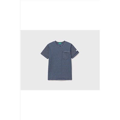 United Colors of BenettonErkek Çocuk Mix Çizgili Cep Detaylı T-shirt