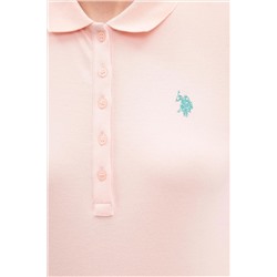Kadın Açık Pembe Basic Polo Yaka Tişört