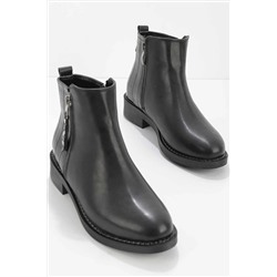 Bambi Siyah Kroko Kadın Bot & Bootie K02578110809