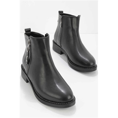 Bambi Siyah Kroko Kadın Bot & Bootie K02578110809