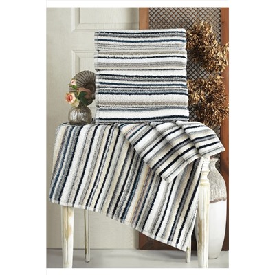 Mariva homeRetro Stripe 40x80 Cm 4 Lü Havlu Seti % 100 Pamuk