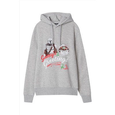 Sudadera Din Djarin y Yoda Star Wars - Gris claro jaspeado