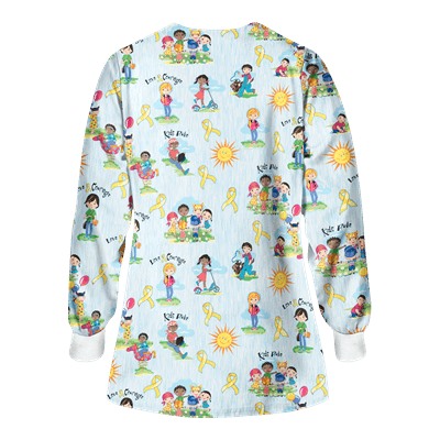 UA Golden Children White Print Scrub Jacket