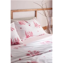 Faon King Size %100 Pamuk Flanel Nevresim Takımı - Kırmızı
