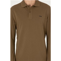 Erkek Haki Basic Sweatshirt