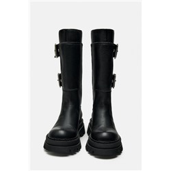 TRACK ANKLE BOOTS WITH BUCKLES