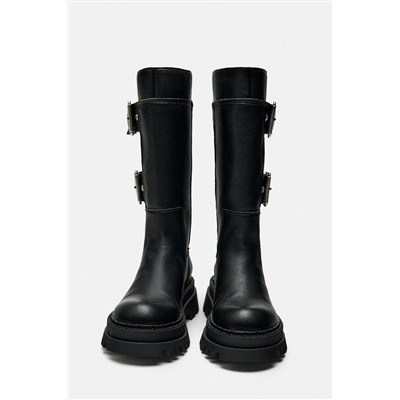 TRACK ANKLE BOOTS WITH BUCKLES