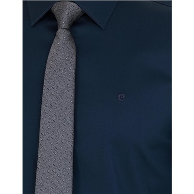 Lacivert Slim Fit Uzun Kollu Basic Gömlek