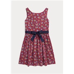 Girls 7-16 Floral Cotton Sateen Dress