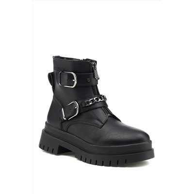 U.S. Polo Assn. Center 1pr Siyah Kadın Biker Bot CENTER 1PR