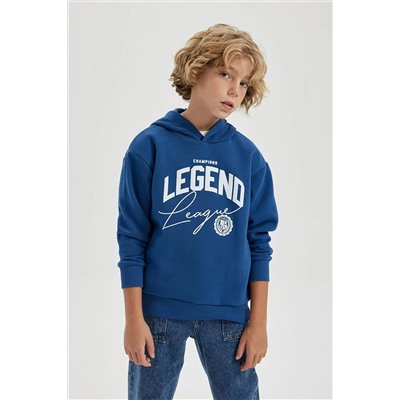 Defacto Erkek Çocuk Oversize Fit Kapüşonlu Kalın Sweatshirt B3994A823WN