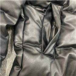 Мужская куртка-пуховик из эко кожи Zar*a 💤  Реплика 1:1