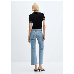 Jeans flare crop bolsillos