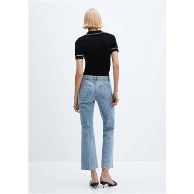 Jeans flare crop bolsillos