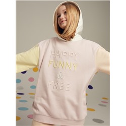 Bunter Hoodie mit Stickerei