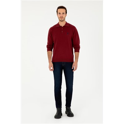 Erkek Bordo Basic Kazak