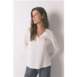Camiseta manga larga 100% algodón blanco