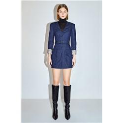 Vestido camisero vaquero Azul