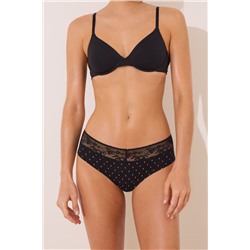 Braga ancha algodón estampado y encaje negro