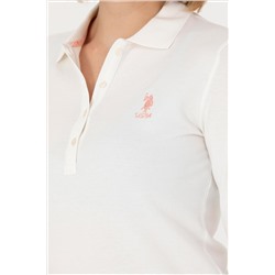 Kadın Ekru Basic Polo Yaka Sweatshirt