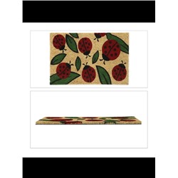 Kokos-Fußmatte "Marienkäfer" in Natur/ Rot - 40 x 60 cm