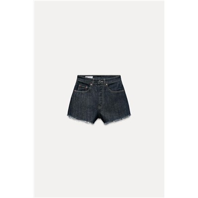TRF HIGH-WAIST DENIM RIPPED SHORTS