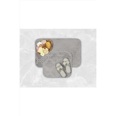 Madame Coco Alsatia Banyo Paspası - Açık Gri - 50x80 + 45x50 Cm 1KBAPA0520376-8682116428736