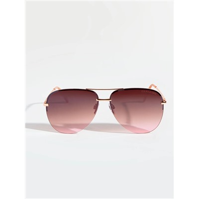 LADIES RIMLESS AVIATOR METAL SUNGLASSES