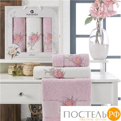 11297 Комп. Пол. MERZUKA махр. в короб. (50x90/2)(70х140/1) 3 шт. LOTUS розовый