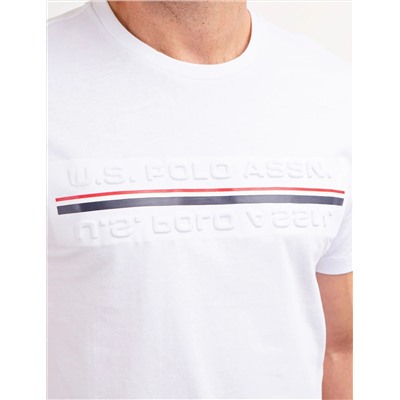 EMBOSSED SIGNATURE STRIPE JERSEY T-SHIRT