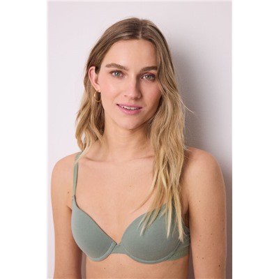 Sujetador push up GORGEOUS algodón kaki