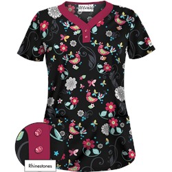 UA Song Bird Black Scrub Top