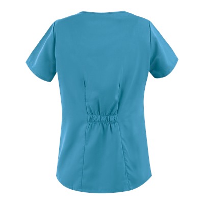 Grey's Anatomy Scrubs Modern Fit Mock Wrap Elastic Back Top