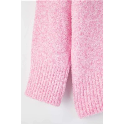 Pembe Polo Yaka Yumuşak Hissiyatlı Triko Kazak TBBAW26AN00024